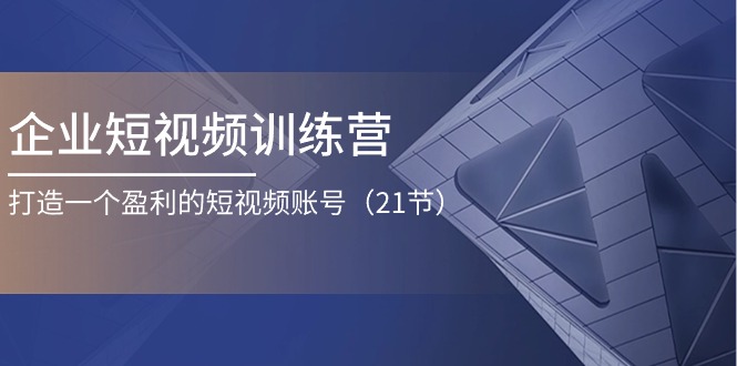 企业短视频训练营：打造一个盈利的短视频账号（21节）插图