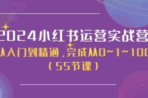 2024小红书运营实战营，从入门到精通，完成从0~1~100（50节课）