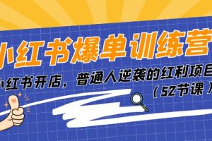 小红书爆单训练营，小红书开店，普通人逆袭的红利项目（52节课）