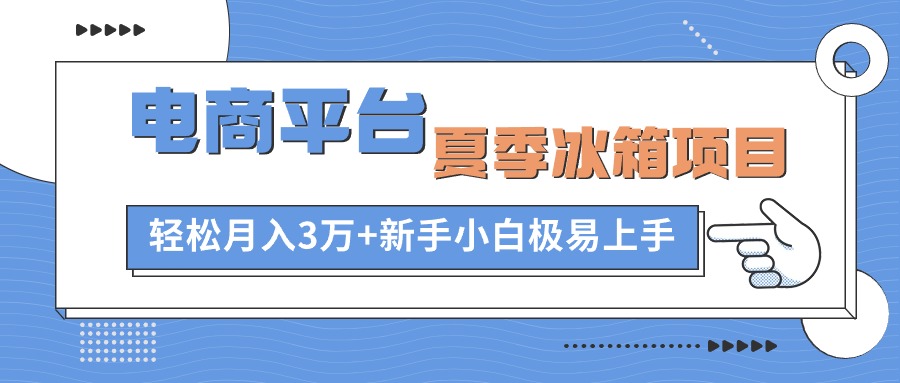 电商平台夏季冰箱项目，轻松月入3万+，新手小白极易上手插图