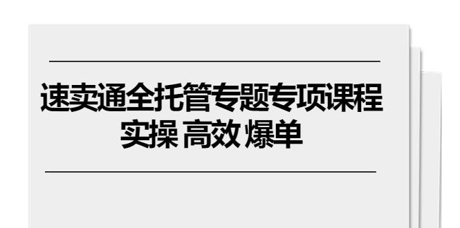 速卖通 全托管专题专项课程，实操 高效 爆单（11节课）插图