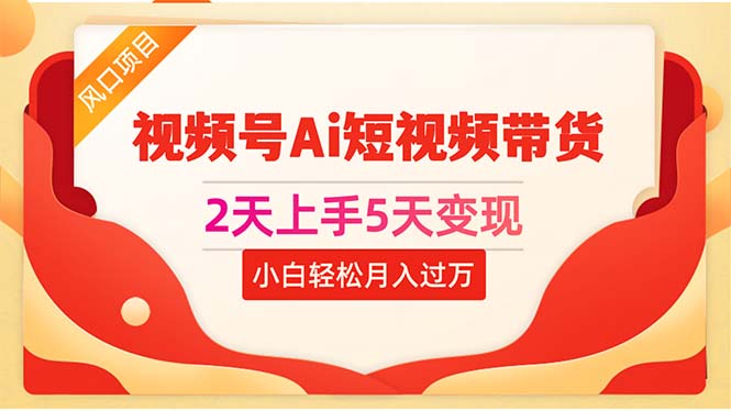 2天上手5天变现视频号Ai短视频带货0粉丝0基础小白轻松月入过万插图