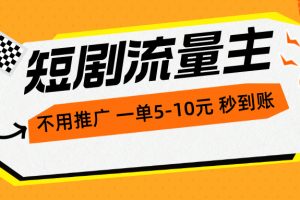 短剧流量主，不用推广，一单1-5元，一个小时200+秒到账