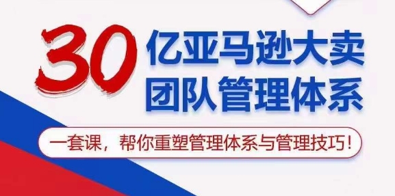 30亿 亚马逊 大卖团队管理体系，一套课，帮你重塑管理体系与管理技巧插图