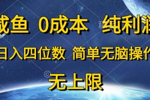 咸鱼0成本，纯利润，日入四位数，简单无脑操作