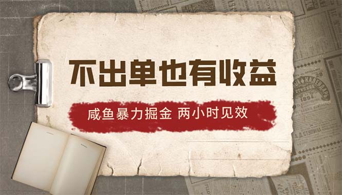 2024咸鱼暴力掘金，不出单也有收益，两小时见效，当天突破500+插图