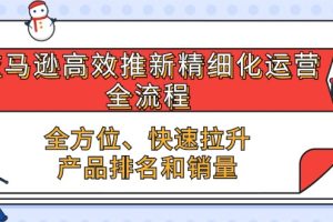 亚马逊-高效推新精细化 运营全流程，全方位、快速 拉升产品排名和销量