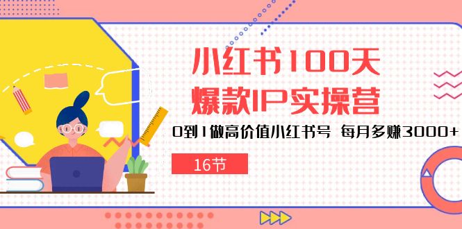 小红书100天-爆款IP实操营，0到1做高价值小红书号 每月多赚3000+（16节）插图