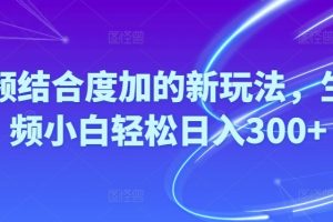 Ai视频结合度加的新玩法,生成视频小白轻松日入300+