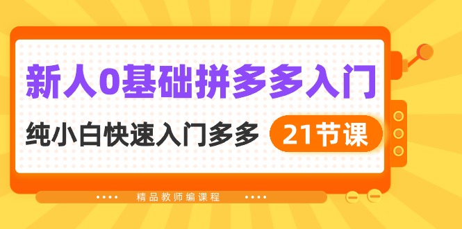 新人0基础拼多多入门，​纯小白快速入门多多（21节课）插图