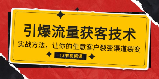 《引爆流量 获客技术》实战方法，让你的生意客户裂变渠道裂变（13节）插图