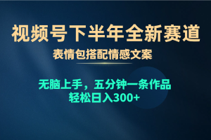 视频号下半年全新赛道，表情包搭配情感文案 无脑上手，五分钟一条作品…