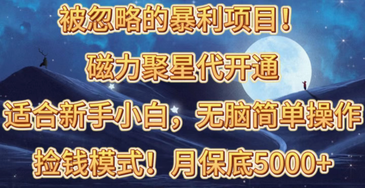 被忽略的暴利项目！磁力聚星代开通捡钱模式，轻松月入五六千插图