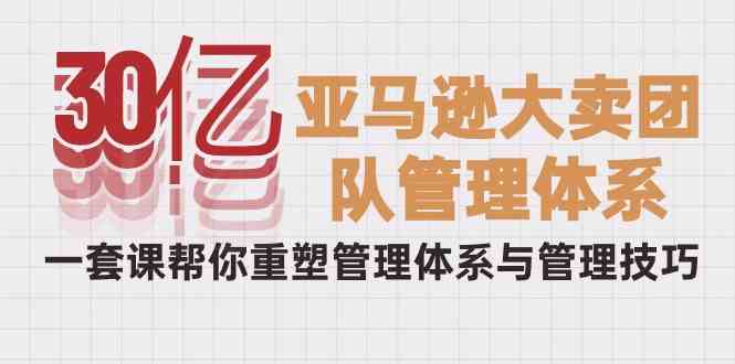 30亿-亚马逊大卖团队管理体系，一套课帮你重塑管理体系与管理技巧插图