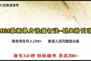 2024年最新暴力流量打法，每日导入300+，靠卖项目月入10W+