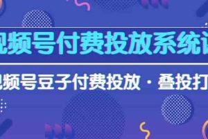 视频号付费投放系统课，视频号豆子付费投放·叠投打法（高清视频课）