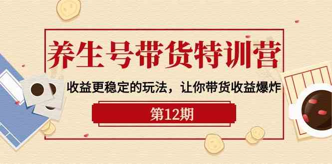 养生号带货特训营【12期】收益更稳定的玩法，让你带货收益爆炸-9节直播课插图