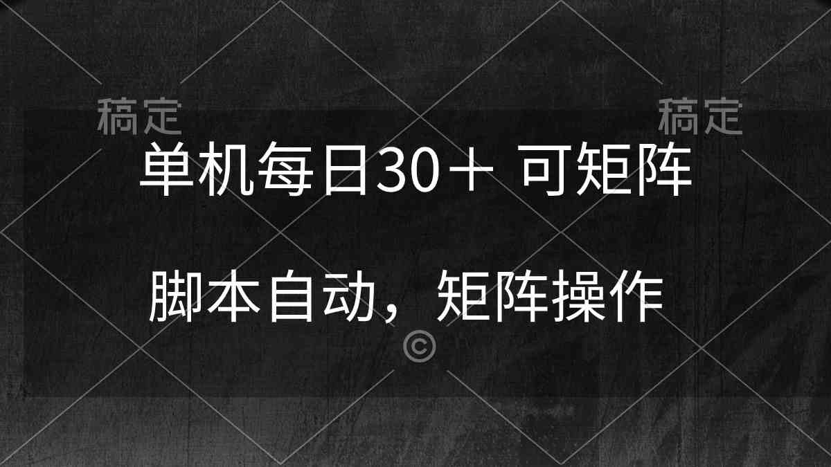 单机每日30＋ 可矩阵，脚本自动 稳定躺赚插图