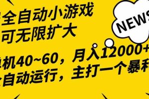 2024最新全网独家小游戏全自动，单机40~60,稳定躺赚，小白都能月入过万