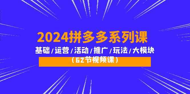 2024拼多多系列课：基础/运营/活动/推广/玩法/大模块（62节视频课）插图