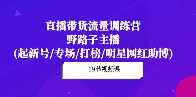 直播带货流量特训营，野路子主播(起新号/专场/打榜/明星网红助博)19节课插图