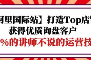 【阿里国际站】打造Top店铺-获得优质询盘客户，95%的讲师不说的运营技巧