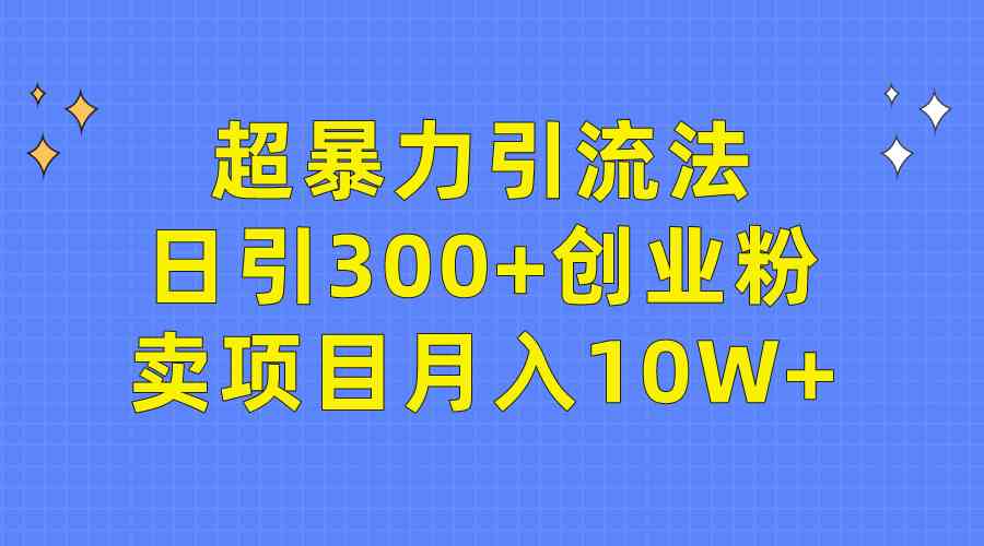 超暴力引流法，日引300+创业粉，卖项目月入10W+插图