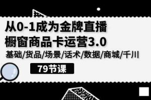 0-1成为金牌直播-橱窗商品卡运营3.0，基础/货品/场景/话术/数据/商城/千川