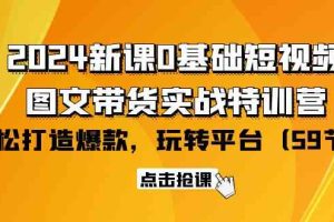 2024新课0基础短视频+图文带货实战特训营：玩转平台，轻松打造爆款（59节）