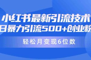 日引500+月变现六位数24年最新小红书暴力引流兼职粉教程