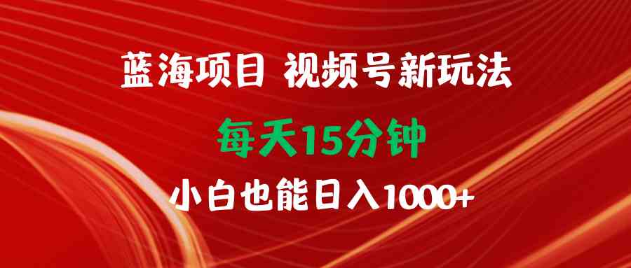 蓝海项目视频号新玩法 每天15分钟 小白也能日入1000+插图