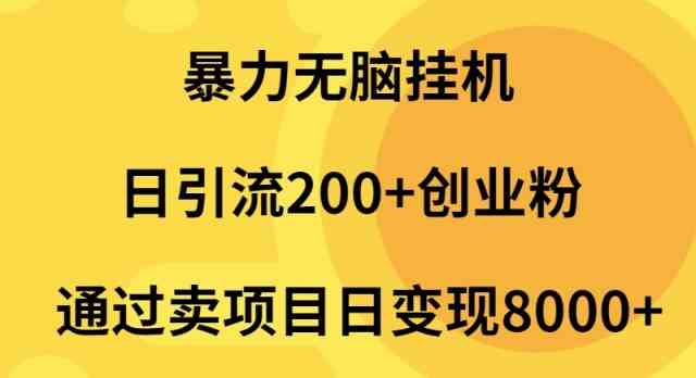 暴力无脑挂机日引流200+创业粉通过卖项目日变现2000+插图