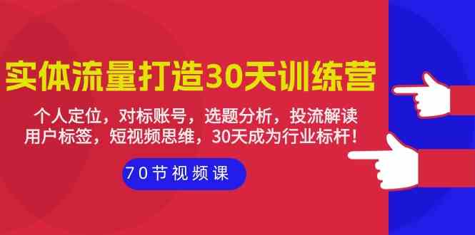 实体-流量打造-30天训练营：个人定位，对标账号，选题分析，投流解读-70节插图