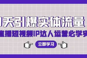 7天引爆实体流量，老板直播短视频IP达人运营必学实操课（56节高清无水印）