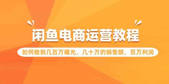 闲鱼电商运营教程：如何做到几百万曝光，几十万的销售额，百万利润插图