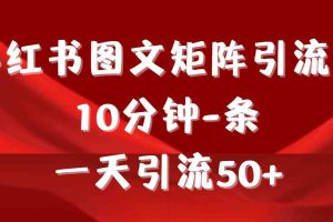 《小红书图文矩阵引流法》 10分钟-条 ，一天引流50+