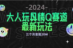 全新大人玩具情Q赛道合规新玩法 零投入 不封号流量多渠道变现 3个月变现20W