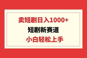 短剧新赛道：卖短剧日入1000+，小白轻松上手，可批量