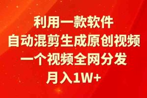 利用一款软件，自动混剪生成原创视频，一个视频全网分发，月入1W+附软件