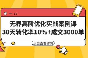 无界高阶优化实战案例课，30天转化率10%+成交3000单（8节课）