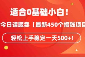 适合0基础小白！靠今日话题卖【最新450个搞钱方法】轻松上手稳定一天500+！