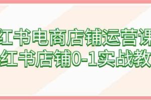 小红书电商店铺运营课程，小红书店铺0-1实战教学（60节课）