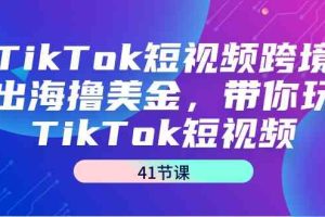 TikTok短视频跨境出海撸美金，带你玩TikTok短视频（41节课）