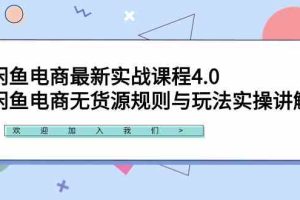 闲鱼电商最新实战课程4.0：闲鱼电商无货源规则与玩法实操讲解！