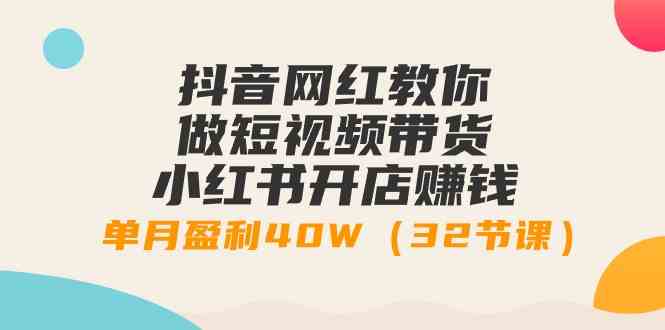 抖音网红教你做短视频带货+小红书开店赚钱，单月盈利40W（32节课）插图