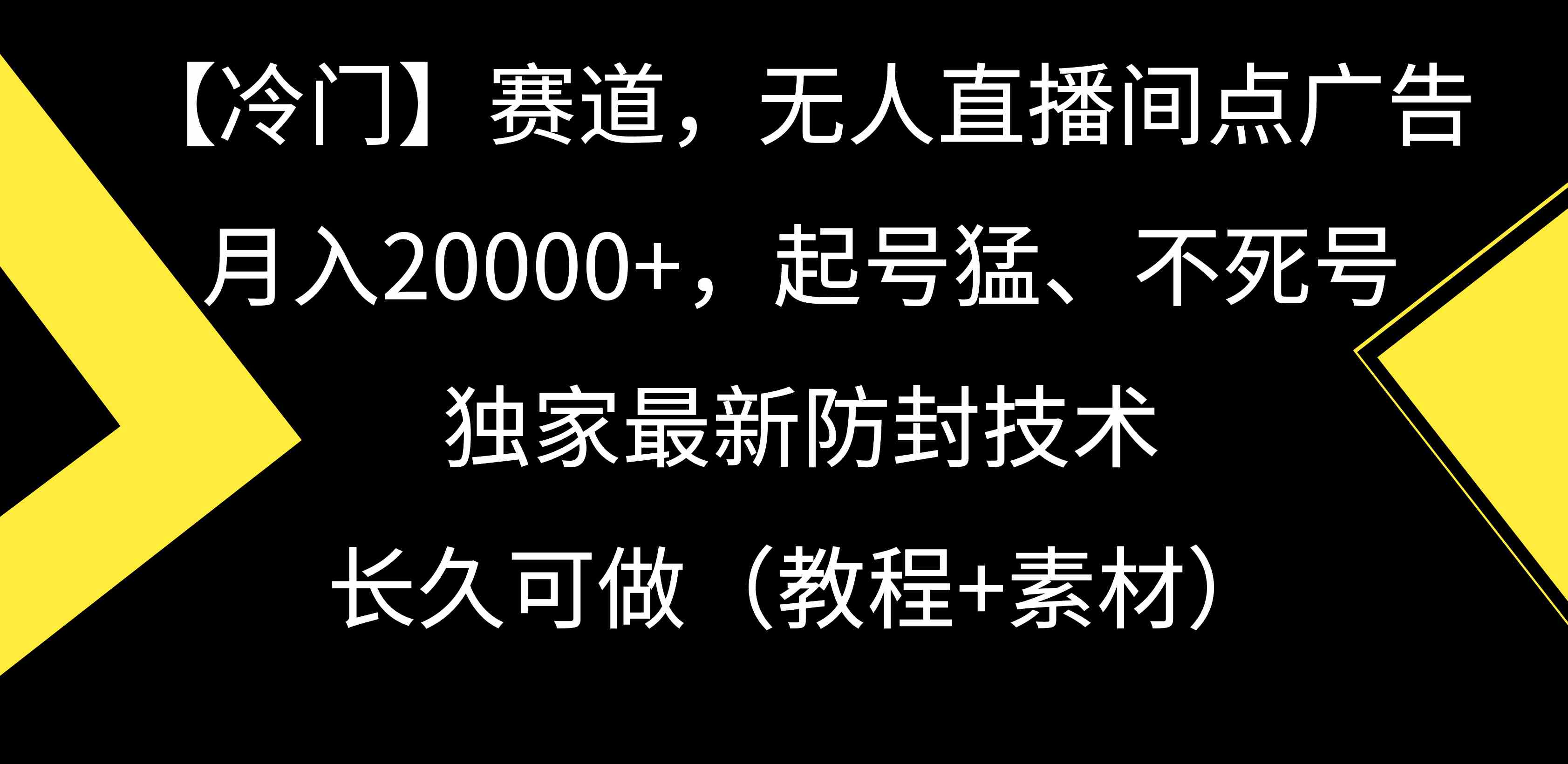 【冷门】赛道，无人直播间点广告，月入20000+，起号猛、不死号，独家最…插图