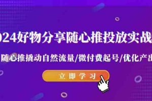 2024好物分享-随心推投放实战课 随心推撬动自然流量/微付费起号/优化产出