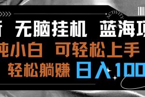 最新无脑挂机蓝海项目 纯小白可操作 简单轻松 有手就行 无脑躺赚 日入1000+