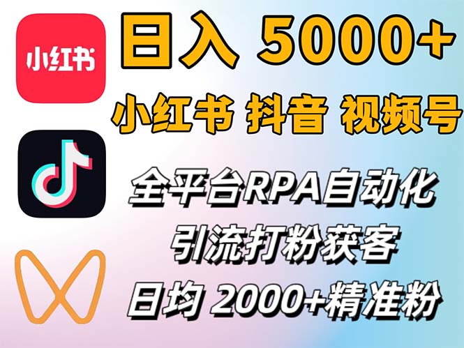 小红书、抖音、视频号RPA全自动矩阵引流截流获客工具，日均2000+精准粉丝插图