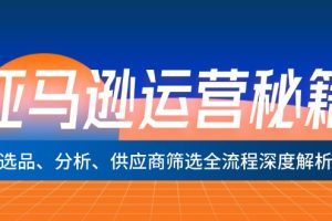 亚马逊运营秘籍：选品、分析、供应商筛选全流程深度解析（无水印）